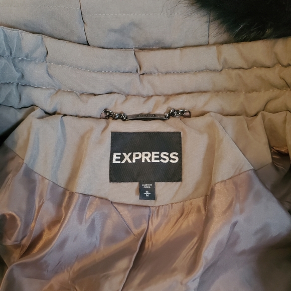 Express Hooded (MINUS THE) Leather Trim Puffer Coat - Picture 9 of 11